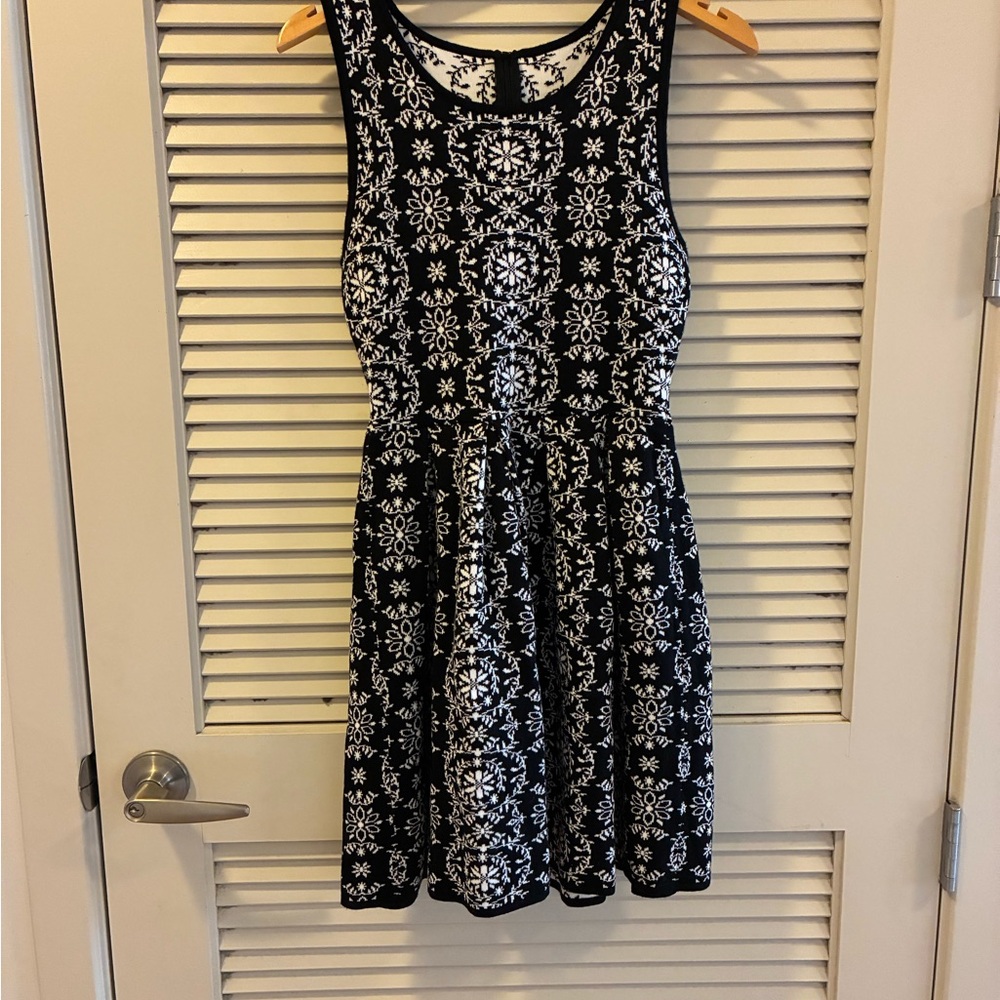 Francesca's Collections Black and White Floral Mini Dress